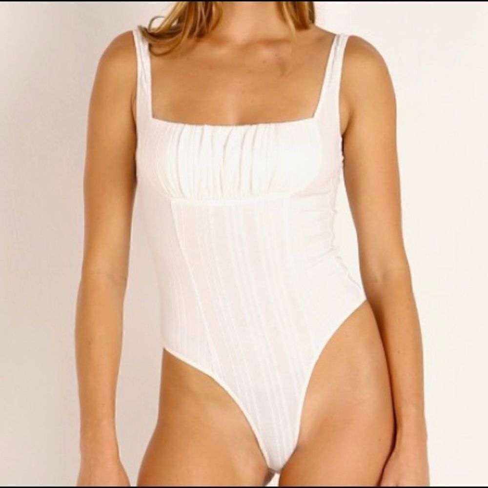 Capulet Mallory bodysuit cream ribbed Sz S